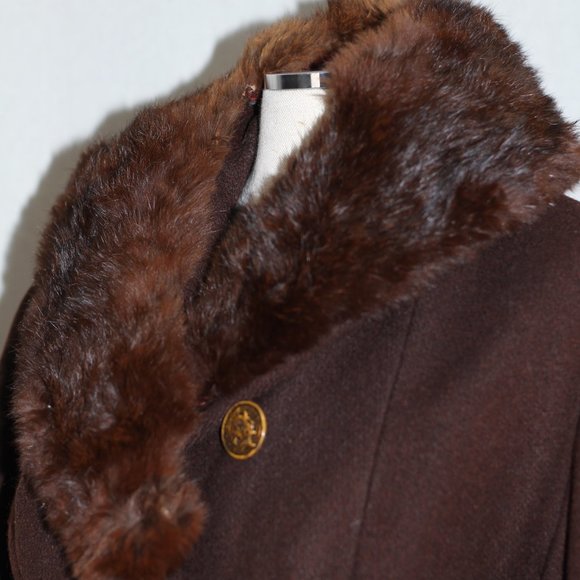Roma XXVll Brown Fur Wool Coat - Picture 10 of 16